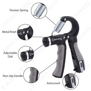 Adjustable Heavy Gripper Fitness Hand Exerciser Grip Wrist Training Increase Strength Spring Finger Pinch Carpal Expander Senaman Genggaman Tangan
