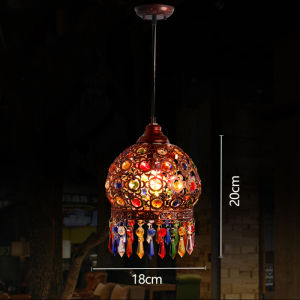 Vintage Türkiye Mediterranean Restaurant Cafe Restaurant Single head color crystal chandelier