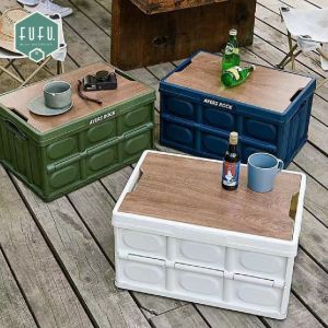 Fudonar กล่องพับได้ กล่องตั้งแคมป์ กล่องลังแคมป์ปิ้ง กล่องเก็บของ กล่องเก็บของพลาสติก Storage Box