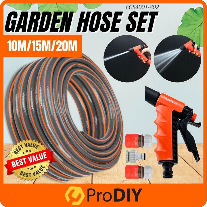 10M/15M/20M Eagle Garden Hose Set EGS4001-802 Reel Wall Mounted Bracket ...