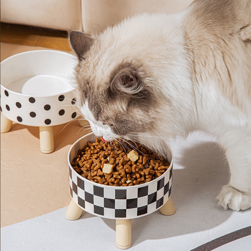ที่ให้อาหาร และน้ำ 【ForeverBest】ชามอาหารสัตว์ มีขอบยางกันลื่น ชามแมว ชามสัตว์เลี้ยง