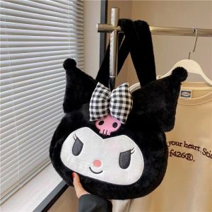 Sanrio Shoulder Bag Plush Handbag Beg 可爱日系三丽鸥包包单肩 Bag Comel Kartun Sandang Berbulu Bentuk Tupai Cute Kuromi Melody Squirrel