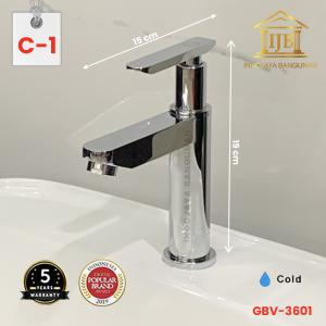 Germany Brilliant Kran Wastafel Keran Air Panas Dingin Bahan Full Kuningan Brass Chrome Hitam Putih