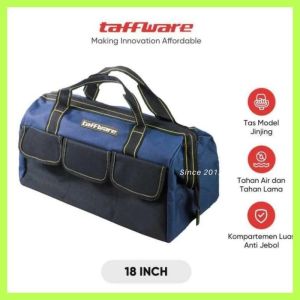 Taffware Tas Perkakas Multifungsi tukang Bangunan / Alat Kayu / Kunci Bengkel / Teknisi Listrik / Servis Elektronik / Tool Bag Bahan Kuat Jinjing Salempang bok besar jumbo