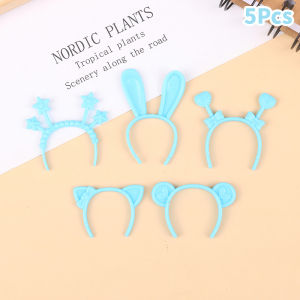 QUANSEN 5Pcs Dollhouse Miniature Headband Rabbit Cat Bear Ear Head Band Doll Mini Hairwear Hair Accessories for 30cm Doll