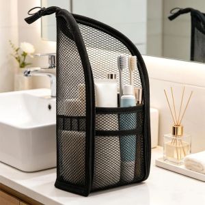 IPIE2 Large Capacity EVA Cosmetic Bag Waterproof Vertical Design Toothbrush Toiletry Pouch Toiletry Organizer Zipper Closure Womens Washbag Travel Storage