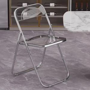 LZD  Ghế Gấp Trong Suốt ins Ghế Chụp Ảnh Gió Đơn Giản Trang Điểm Hot Trên Mạng Ghế Ăn Acrylic Tựa Lưng Cửa Hàng Trà Sữa