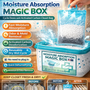 Desiccant Moisture Absorber Deodorizer Air Freshener Box Absorb Humidity Eliminate Odor Dust Removal For Home Closet Cabinet Car