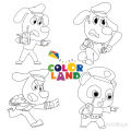 Cảnh sát Labrador - Set 10 Tờ Tranh Tô Màu Kích Thước A4 A5 Dành Cho Màu Sáp, Màu Chì - TRANH TÔ MÀU COLOR LAND. 