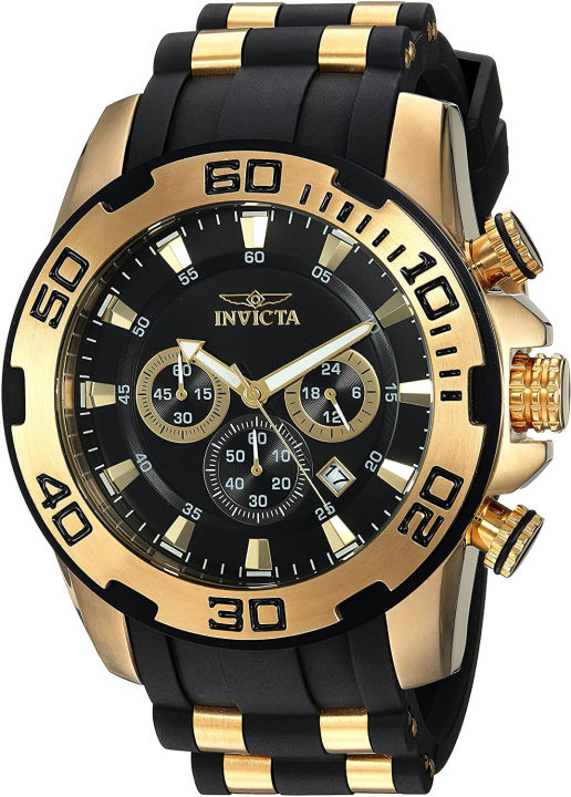 Invicta gold watch online black face