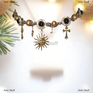 [COD] Auto Stuff สร้อยคอโซ่ไข่มุกเทียมวินเทจสุดหรูสำหรับผู้หญิงสร้อยคอจี้ไม้กางเขนแนวพังค์