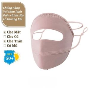 Khẩu Trang Chống Nắng Cao Cấp Che Trán Che Mặt Vải Lụa Băng Nhẹ Mát UPF 50+ Sang Trọng Nam Nữ Đi Xe Máy
