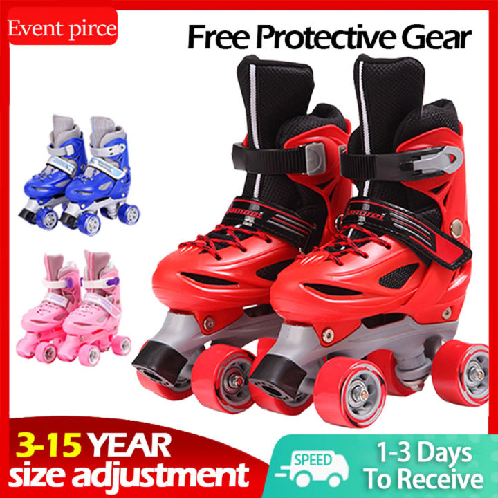 Double roller skates 4 wheels for kids boys skating shoes roller