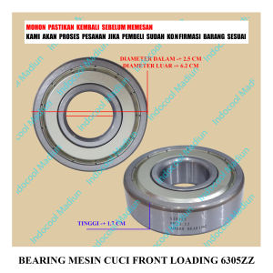 6305 BEARING MESIN CUCI / BALL BEARING / BEARING MESIN CUCI FRONT LOADING 6305ZZ