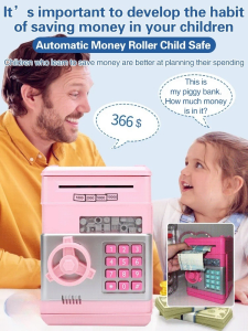 Safe Upgrade Mini Musical Savings Jar Automatic Money Rolling Safe