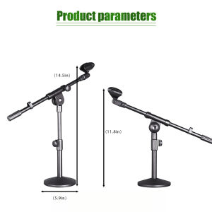 Heavy Duty Small Microphone Stand Metal Mic desktop Stand for Indoor Conference Rooms Family KTV