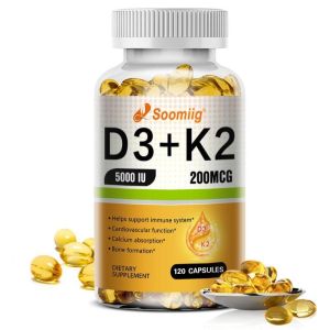 Daitea D3+K2 Vitamin Dietary Supplement Promotes Joint healthSupport Heart Health -Overall Health 30 60 120 Capsules