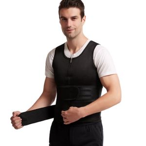 Mens Shapewear Sweat Belt Belt Zipper Vest Waist Trimming Rubber Corset