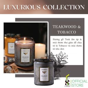 Nến Thơm Tinh Dầu LUXURIOUS COLLECTION - Hủ Pha Lê Vân Nổi Sang Trọng