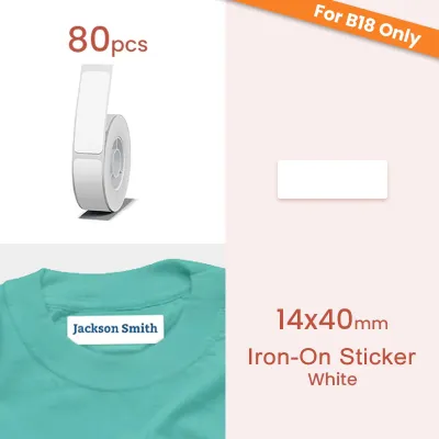 NIIMBOT N1 B18 Iron On Name Label On Clothing Refill Paper Tape Roll Waterproof Anti-Oil Scratch-Resistant Sticker