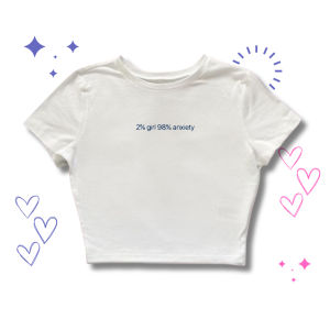 Anxiety Girl Crop Tee | Main Oods | Crop Top YK2 | Kaos Skena Kaos Hitam