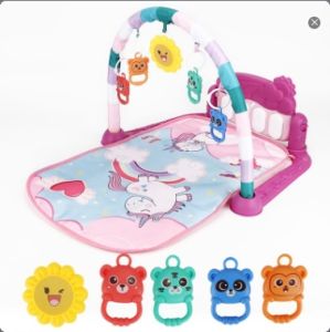 Baby Music Rack Play Mat with Piano Keyboard Crawling Game Pad Toys Early Education Gym