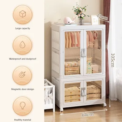 FODI Folding Wardrobe Cabinet | Stackable Storage Cabinet | Foldable Wardrobe | Plastic Clothes Cabinet | Bedroom Storage Organizer | SG Seller