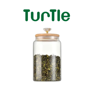 TURTLE Glass Storage Jar Food Storage Jar with Diamond Shape Cover Kitchen Organizer
