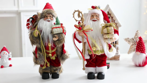 Red Santa Doll Ornament Figurine Christmas Decoration For Living Room Shelf Desktop Decoration