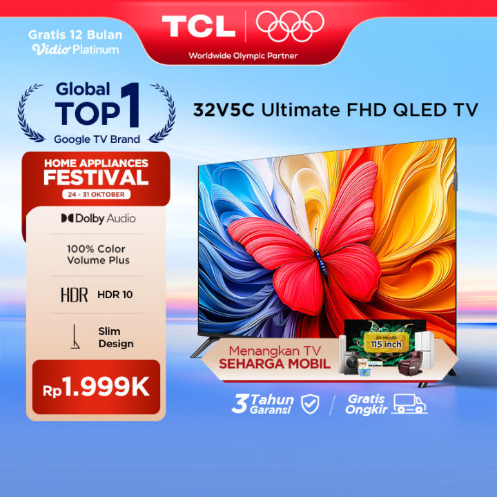 TCL Ultimate QLED FHD TV 32 inch V5C HDR 10 Dolby Audio