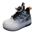 Sinered Two-Wheel Invisible Walking Shoes USB port rechargeable Two-Wheel Boy‘s Girl's Sports Roller Skating Shoes Double-Wheel Deformation Skating Shoes with Wheels. 