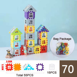 Nanafine【 🔥การจัดส่งจากประเทศไทย🔥 】 70-310PCS บ้านอาคารเด็กบล็อกอาคารพลาสติกบล็อกอาคารบ้านของเล่นการศึกษาบล็อกอาคารบ้านทำด้วยมือเด็กบล็อกอาคารประกอบ 3-12 ปี