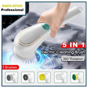 Chổi Cọ Nhà Vệ Sinh Bồn Cầu Toilet Không Dây Đa Năng Bàn Chải Vệ Sinh 5 Đầu Sạc Usb Tiện Lợi