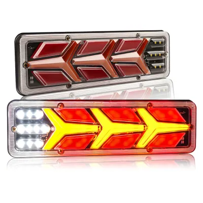 2ชิ้น LED ไฟท้ายรถบรรทุก 12V ไฟท้ายเบรก ไฟท้ายแต่งรถบรรทุก รถพ่วง และรุ่นทั่วไป