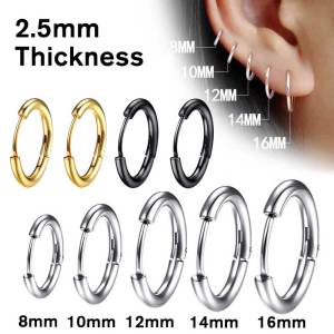 [1pcs] Fashion Mens and Womens Stainless Steel Earrings Hypoallergenic Titanium Steel Round Earrings Korean Style
