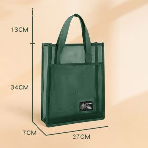 MMLUCK Màu đặc Túi xách lưới Công suất lớn Nhẹ Túi đeo vai đựng sách học sinh Dễ thương Có thể tái sử dụng Túi Tote Vải Bố Văn phòng phẩm