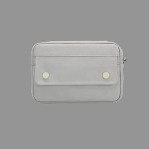 Pouch Bag Tas Penyimpanan Charger Large Dompet Koin Kabel Headset Travel Organizer Portable Multifungsi Waterproof Lucu Motif Polos Warna Biru Blue Abu abu Grey Korean Model