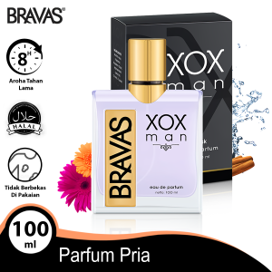 BRAVAS XOX BLACK 100 ML Man Original Eau De Parfum Perfume Cologne Halal XX-CT Hitam