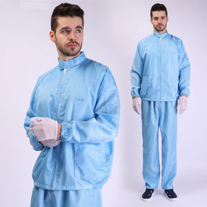 2 in 1 Anti Static PPE Overall Hooded Isolation Clothes Factory Electronic Assembly Pharmaceutical Cleanroom Suit ESD Jumpsuit Protective Coverall Laboratory PPE Suit Washable Jacket and Pants PPE