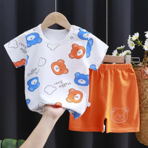 T-shirt and Short Set Terno for Baby Boys Kids 3 months to 6 years Old 100% Cotton Korean Style Summer Outfit Comfortable and Stylish T-shirt Short Terno Set for Casual Summer Wear Stylish and Comfortable Summer Outfit Terno Korean Cotton Style