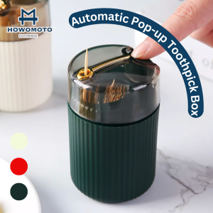 Pop-Up Automatic Toothpick Dispenser Portable Plastic Toothpick Holder Container for Home Creative Press Toothpick Storage Box Organizer