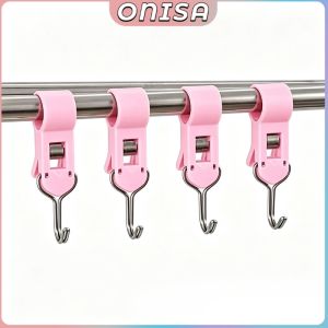 Onisa 4Pcs Hook Clips Multi-Purpose Non-Marking Clothes Durable Clamp Hooks