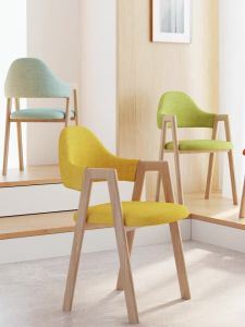 LZD Nordic Chair Backrest Home Bedroom Stool Simple Modern Coffee Shop Milk Tea Shop Ho Fabric Dining Chair