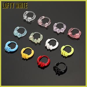 Lofty White 10ชิ้นต่างหูห่วงเรซินสีสันสดใสต่างหูขนาดเล็กน่ารักสำหรับผู้หญิงผู้หญิงเรียบง่ายอเนกประสงค์หูหัวเข็มขัดเครื่องประดับของขวัญ