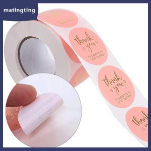 matingting 500Pcs Cảm ơn bạn Vòng Sticker sổ lưu niệm thư thủ công dán con dấu Nhãn dán quà tặng đám cưới hoa trang trí