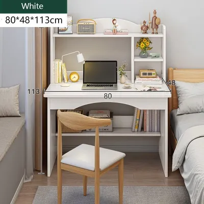 Computer Table Meja belajar Student Study Desk With Book Shelf Table With Storage Rack Office Kids Writing Desk Meja