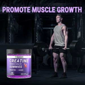 Sugar Free Creatine Monohydrate Gummies for Men Women Creatine Monohydrate Gummy with L-Taurine Alpha GPC Vitamin B12