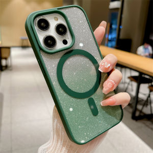 เคส iPhone 11 12 Pro Max XS MAX XR X 7 Plus 8 Plus เคสแม่เหล็กติดโทรศัพท์ Magsafe ที่มีไฟกระพริบเหมาะสำหรับ iPhone ชาร์จไร้สาย