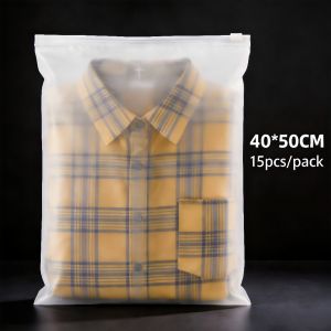 15/30/45Pcs Frosted Matte Zipper Bags -Premium Packaging for Clothing Food Storage & Travel Pouches