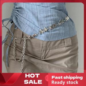 🚚【Local Express Delivery】🚚 Vintage Women Waist Belt Female Metal Star Pentagram Chain Belt Tassel Waist Chain Belt Women Decorative Body Jewelry